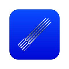 Toothpick icon blue vector isolated on white background