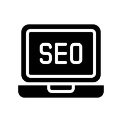SEO vector, Digital marketing solid style icon