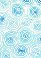 Fototapeta na wymiar Abstract water circle wave watercolor hand painting background.