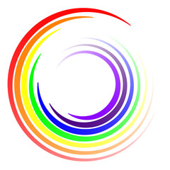swirl colors LGBT rainbow, vector swirl swirling rays of colors of the rainbow logo template