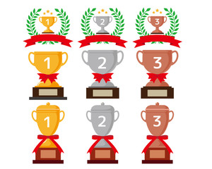 王冠　数字　月桂樹　ランキング　フラグ　リボン　トロフィー