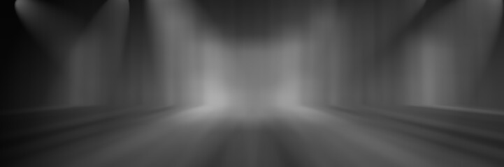 perspective floor backdrop black room studio with gray gradient spotlight backdrop background for display your product or artwork 