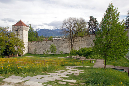 part of Musegg Wall in city Luzern