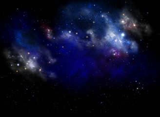 abstract space background with nebula and stars. Starry night  sky