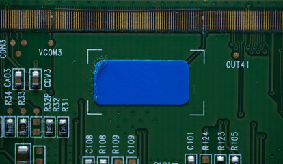 Macro photo of microcircuits close-up without inscriptions