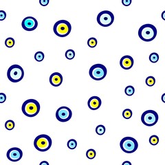 Naklejka premium Blue evil eye seamless pattern vector