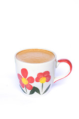  Patterned coffee mug isolated on a white background