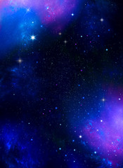 abstract space background with nebula and stars. Starry night  sky