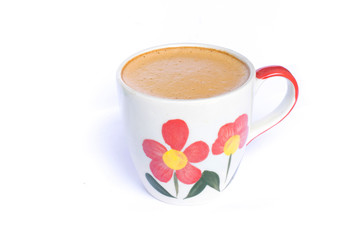  Patterned coffee mug isolated on a white background