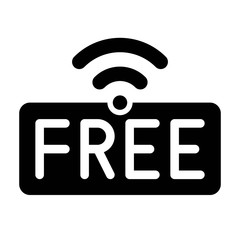 Free WiFi logo icon, wireless local area networking vector