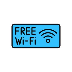 Free WiFi logo icon, wireless local area networking vector