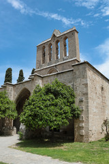 Fototapeta na wymiar entrance of the church of Bellapais Abbey in north cyprus