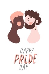 Love is Love. Gay couple kissing. Man Vector. Cartoon. Isolated art