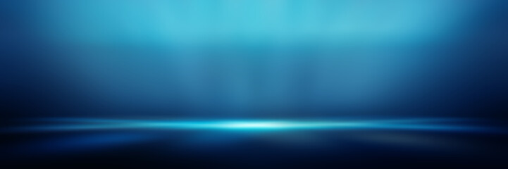 perspective floor backdrop blue room studio with light blue gradient spotlight backdrop background for display your product or artwork 