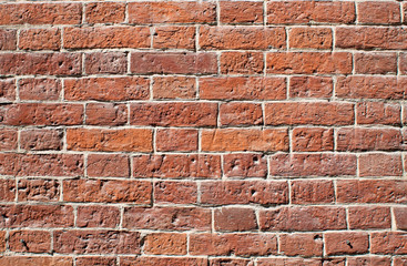 Old red brick wall, old texture of red stone blocks. Wall texture. Background of old vintage brick wall. - Image