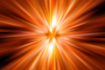 Light orange radiation pattern backdrop. Golden magic power ray background.