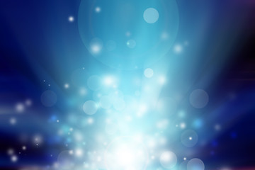 white bokeh blur background / Circle light on blue background / abstract light background