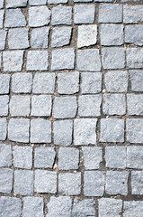 Old gray stone floor, old texture of gray stone blocks. Wall texture. Background of old vintage brick wall. - Image