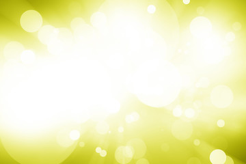 Fototapeta na wymiar white bokeh blur background / Circle light on yellow background / Light gold sparkle background