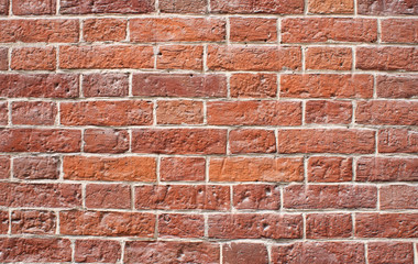 Old red brick wall, old texture of red stone blocks. Wall texture. Background of old vintage brick wall. - Image