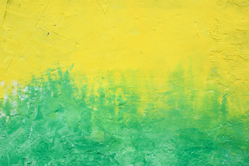 Green and yellow gradient wall design background. Grunge decorative craft texture. - Image	