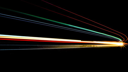 lights of cars with night. long exposure