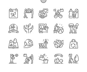 World Environment Day Well-crafted Pixel Perfect Vector Thin Line Icons 30 2x Grid for Web Graphics and Apps. Simple Minimal Pictogram