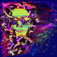 abstract face background 60's 70's - 271065705