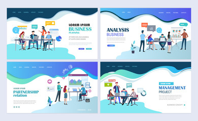 Business team landing pages template