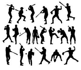 Baseball Sport Activity Silhouettes, art vector design