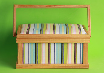 sewing box on colorful background