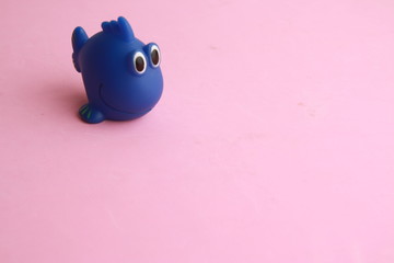 Child's toy for blue fish-shaped bathtub