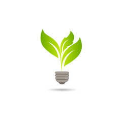 Fototapeta na wymiar Ecology energy saving light bulb,Green cities help the world with eco-friendly concept ideas.vector illustration