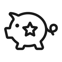favorite piggy bank - minimal line web icon. simple vector illustration. concept for infographic, website or app.