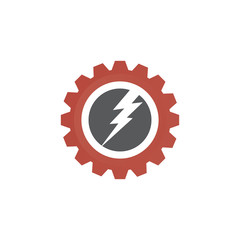 Fototapeta na wymiar Industrial icon logo design with gear icon vector template