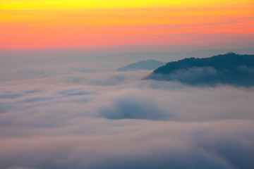 Sunrise and sea of mis and mountain peaks in the morning © TAK TUP ICE W