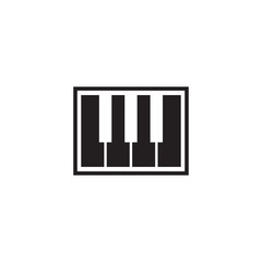 Obraz premium Piano icon logo design vector template