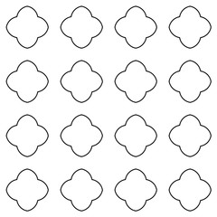 Obraz premium Minimalist design for printing on fabric, textiles. Geometric motif. One color - white on black. Seamless pattern. Vector illustration
