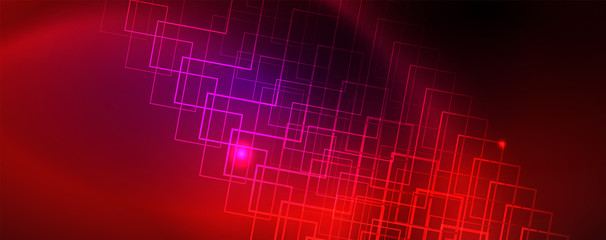 Shiny glowing design background, neon style lines, technology concept, vector
