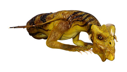 3D Rendering Fairy Tale Dragon on White