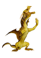 3D Rendering Fairy Tale Dragon on White