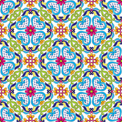 Mexican talavera ceramic tile pattern.