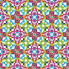 Mexican talavera ceramic tile pattern.