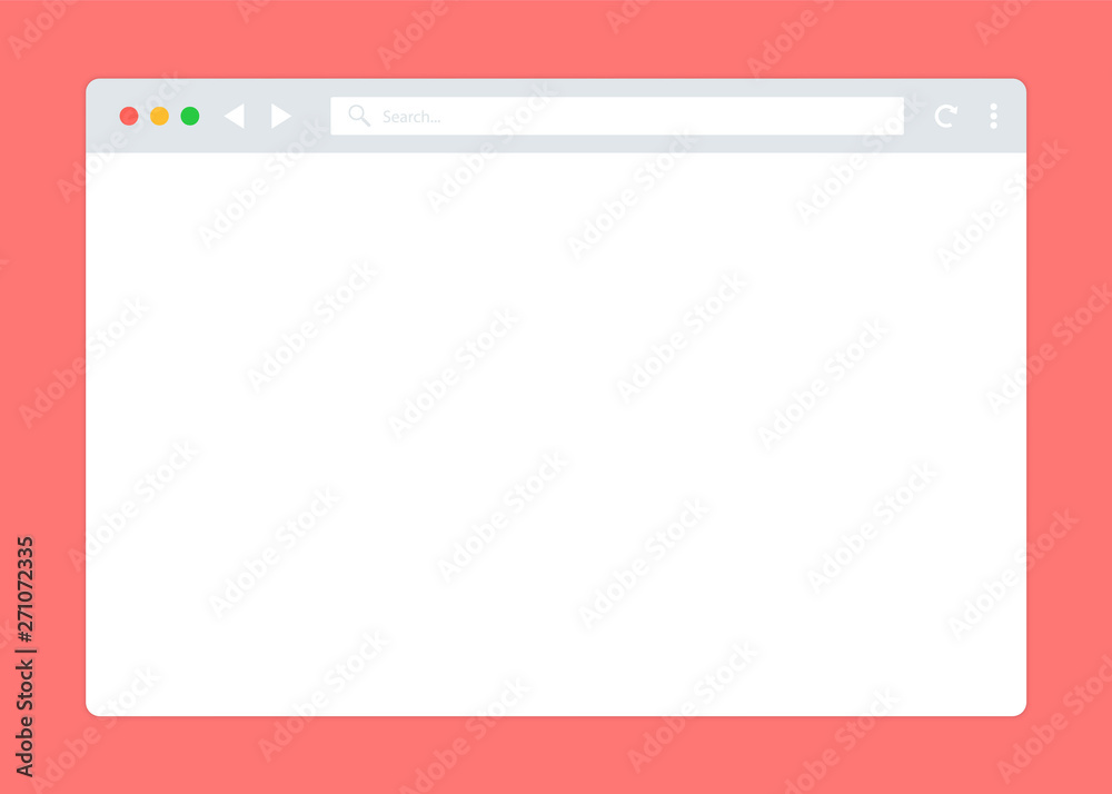Poster simple browser window, flat vector. web browser window white. internet browser template