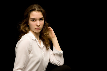 Teenage girl, studio photo