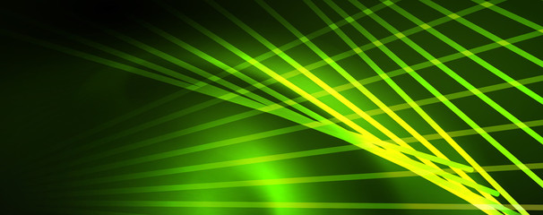 Vector neon light lines concept, abstract background