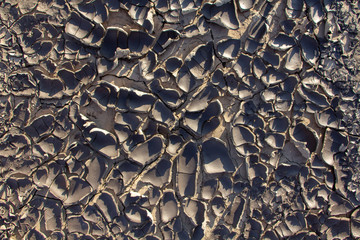 Details of the cracked earth drought close up