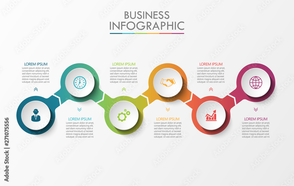 Wall mural business data visualization. timeline infographic icons designed for abstract background template mi