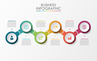 Fototapeta premium Business data visualization. timeline infographic icons designed for abstract background template milestone element modern diagram process technology digital marketing data presentation chart Vector