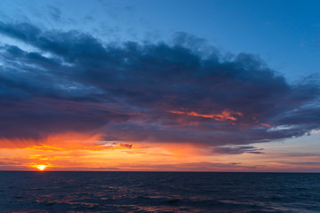 sunset over the sea